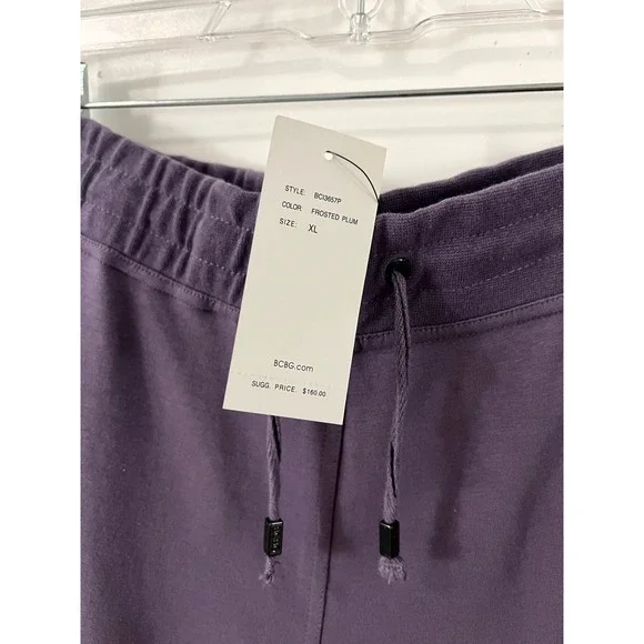 BCBGMAXAZRIA Full Set Frosted Plum Rhinestone Tracksuit Set Hoodie Pants XL - Picture 10 of 14